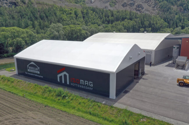 Modular Giebelhalle von oben