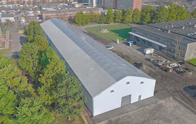 Modular Giebelhalle von oben